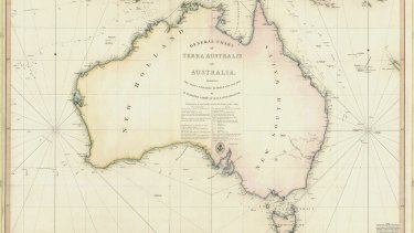 A map produced from Flinders' circumnavigation of Australia.