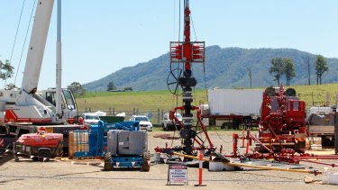 The AGL coal seam gas drilling site in Gloucester where radioactive material is being used.