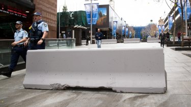 Concrete bollards have been installed in Sydney's Martin Place in response to security concerns.