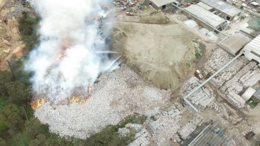 The fire at SKM recycling plant.