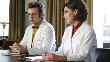 Fourth season to be show's last: Michael Sheen as Dr. William Masters, left, and Lizzy Caplan as Virginia Johnson in <i>Masters of Sex</i>.