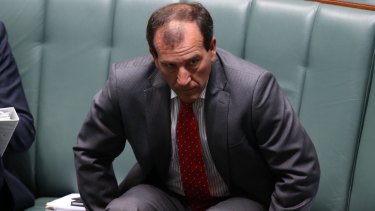 Mal Brough rises from his seat during question time to again take the walk to the despatch box.