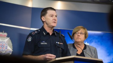Acting Chief Commissioner Shane Patton speaks to the media about the perceived threat of African youth crime.