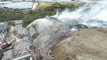 An aerial photo of the fire.