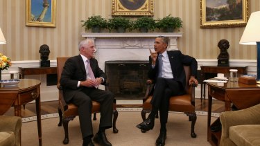 Prime Minister Malcolm Turnbull with outgoing US President Barack Obama.