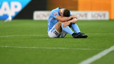 Melbourne City's Bart Schenkeveld after the loss to Perth Glory.