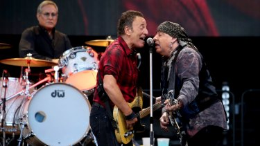 Springsteen and E Street band guitarist Steven Van Zandt in action at AAMI Park.