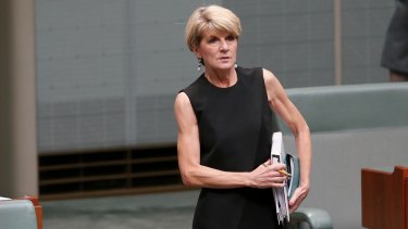 Minister for Foreign Affairs Julie Bishop.