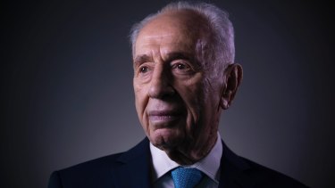 The late former Israeli president Shimon Peres in February.
