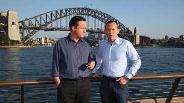 Chums: British Prime Minister David Cameron (left) and Australian Prime Minister Tony Abbott.