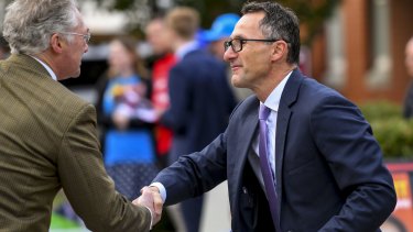 Greens leader Richard Di Natale in Higgins on Tuesday.