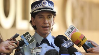 NSW Deputy Police Commissioner Catherine Burn addresses the media on Monday afternoon.