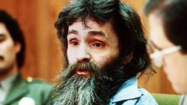 Charles Manson in court in 1986.