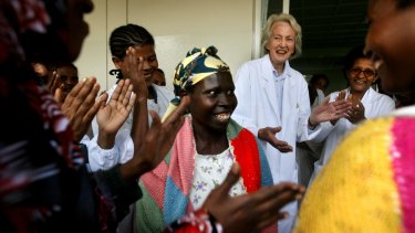 Dr Catherine Hamlin, third from right, with staff and patients in Ethiopia, was awarded the 2018 NSW Senior Australian of the Year. 