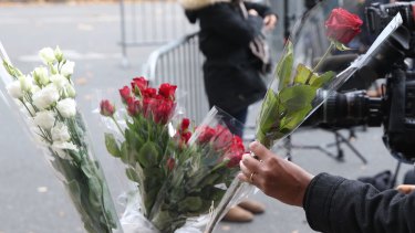 The scene outside the Bataclan theatre the morning after the attacks.