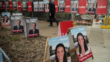 In danger: the company that prints Labor's signage has gone bust.