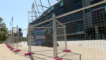 New security gates at the Melbourne Cricket Ground last month.