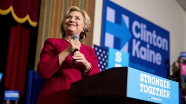 The electoral "wind is at the back" of Democrats presidential candidate Hillary Clinton.