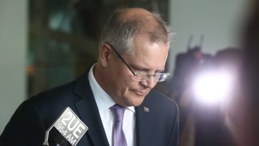 Social Services Minister Scott Morrison at Parliament House in Canberra on Monday.