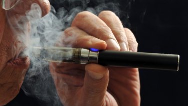 A demonstration of an e-cigarette.