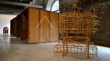 Studio Mumbai's 2016 Venice architecture biennale installation made from bamboo and lime hints at the M Pavilion design by Bijoy Jain.