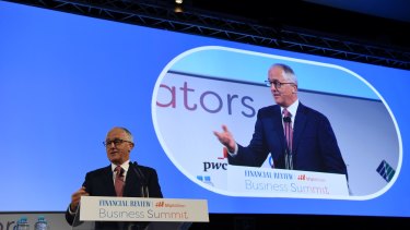 PM Malcolm Turnbull speaks at the AFR Business Summit in Sydney on Thursday.