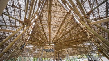 The ceiling of Bijoy Jain's hand-crafted MPavilion.