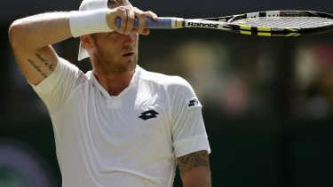 Giving it everything: Sam Groth.