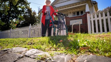 The bluestone pavement Doreen McKay has struggled to get a permit to build over. 