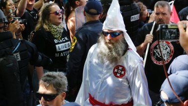 Members of the KKK at the Charlottesville white supremacist rally.