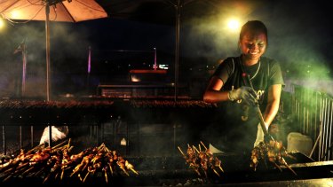 Hoy Pinoy skewers at the Perth Night Noodle Markets.