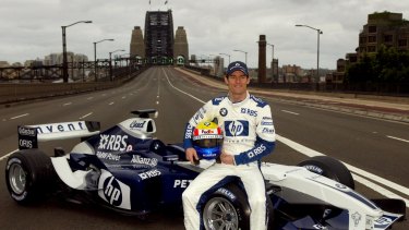 Mark Webber before his promotional drive across the Sydney Harbour Bridge.