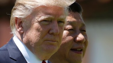 Donald Trump and Xi Jinping at Mar-a-Lago in April.