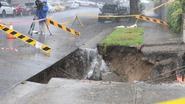Big rains this week left a trail of destruction in Sydney, including in Point Piper, where a sinkhole opened up on Wednesday.