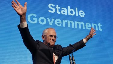 Prime Minister Malcolm Turnbull makes a pitch on government stability at his campaign launch.