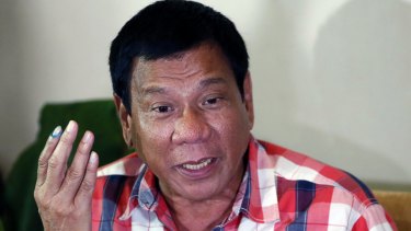 Philippines president-elect Rodrigo Duterte in Davao in May. 