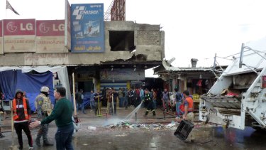 Blasts killed at least 36 people around Baghdad on Saturday.