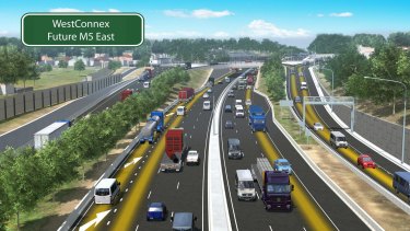 An artist's impression of WestConnex. The government has yet to release a revised business case. 