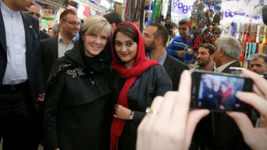 Foreign Affairs minister Julie Bishop toured a bazaar in Tehran Iran during her April visit.