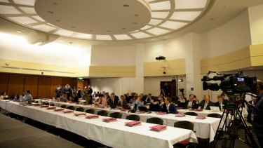 Inside the 2017-18 Queensland state budget lock-up.