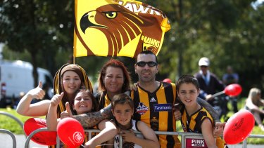 The Bruno family travelled from Sunbury for the grand final parade.