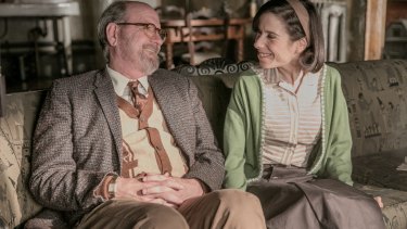 Richard Jenkins as Giles and Sally Hawkins as Elisa in <i>The Shape of Water</i>.