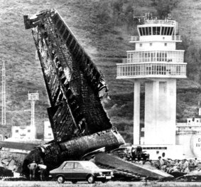The aftermath of the collision between KLM and Pan Am 747s in the Canary Islands in 1977.