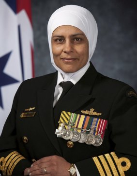 Captain Shindy is a 26-year navy veteran, a Telstra NSW Businesswoman of the Year winner and a mentor for the Lebanese Muslim Association.