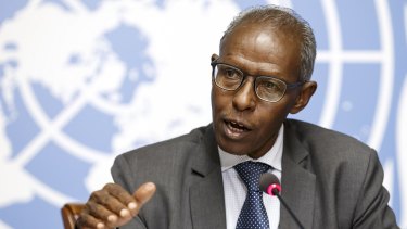 Presidential adviser Yemane Gebreab of Eritrea at the UN in Geneva last week. 