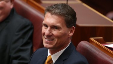 Liberal Party defector Senator Cory Bernardi in Parliament on Tuesday.