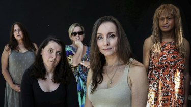 Silent tears: Photographers Denise Beckwith and Belinda Mason (front row, left to right) have told the stories of disabled abuse survivors Rochelle Taylor, Jeannine Burt and Amao Leota Lu (back row, left to right).
