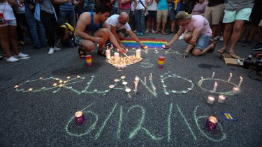 A vigil for the Orlando dead in Atlanta on Sunday.