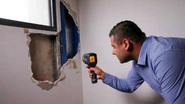 Building defects expert Sahil Bhasin inspects an apartment building that won design awards but now has major problems.
