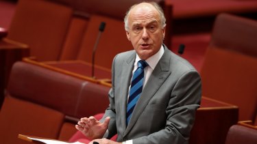 "It's only the live fish that have the capacity to swim against the current": Liberal senator Eric Abetz speaks against same-sex marriage.
